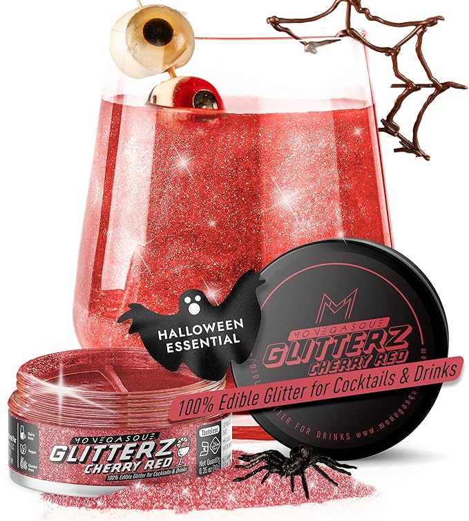 MONÉGASQUE Cherry Red Edible Glitter for Drinks 10g – Red Edible Glitter for ...