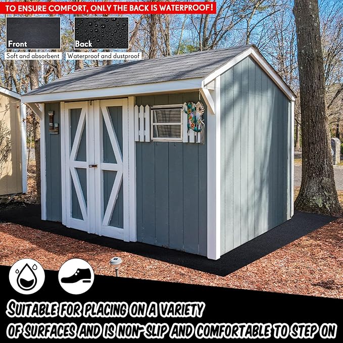 Haull Outdoor Storage Shed Floor Moat Waterproof Outdoor Carport Mat Thickened
