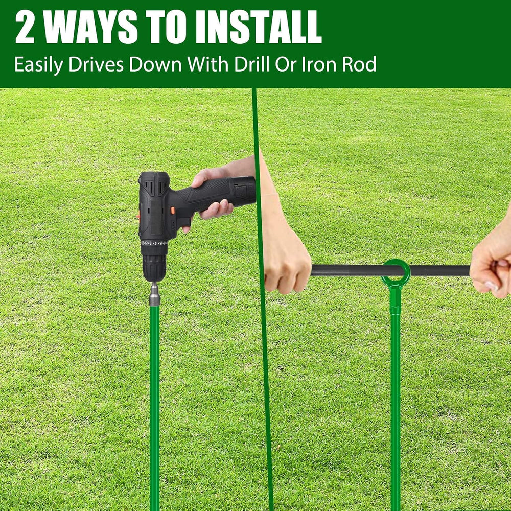 Chumia 12 Pcs 18 Inch Ground Anchor,Heavy Duty Earth Anchors, Green