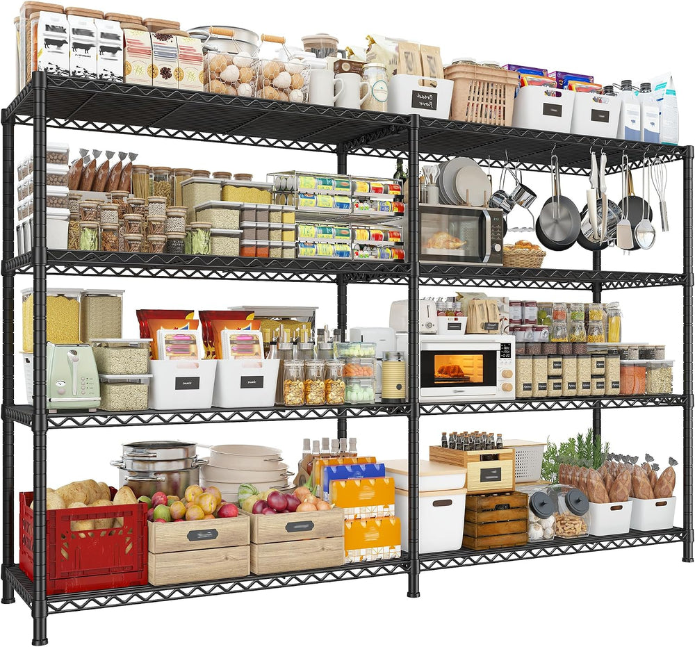 REIBII 72.8" W Storage Shelves Load 1500LBS, 4 Tier Metal Shelving Unit ...