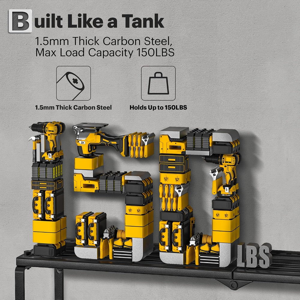 Spampur Power Tool Organizer Wall Mount, 15 Min Assembly, Maximum 150lb load