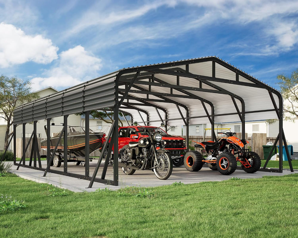 Jocisland 20x30 FT Heavy Duty Metal Carport for Multiple Vehicles
