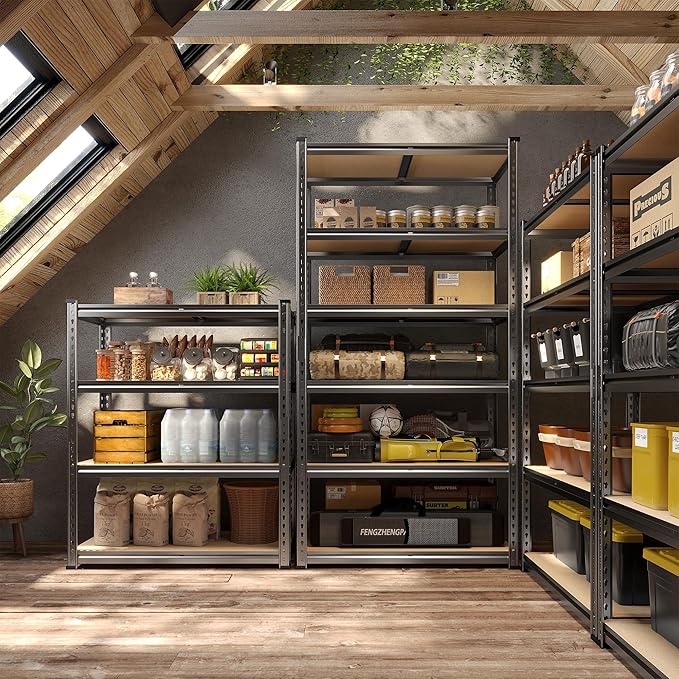 78" H Metal Shelving 6 Tier Garage Shelving Adjustable 2400LBS Storage S...