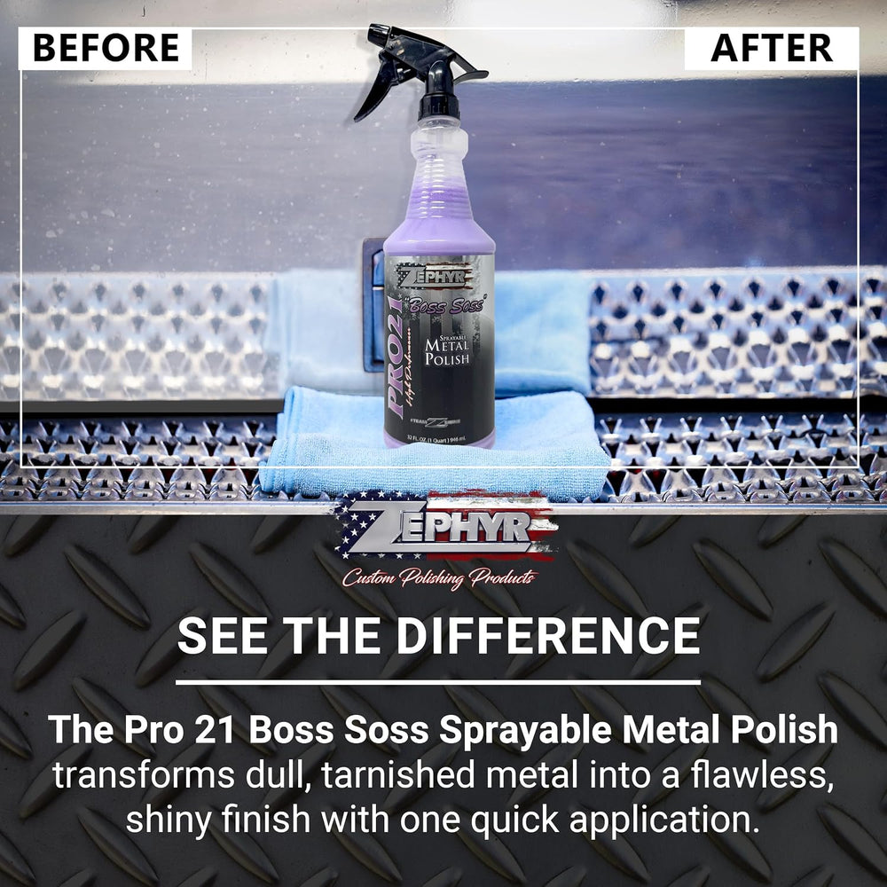 Zephyr - Pro 21 Boss Soss Sprayable Metal Polish - Stainless Steel, Chrome, &...