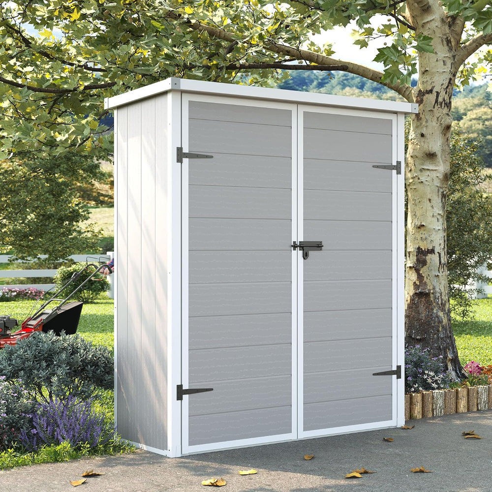 UDPATIO Vertical Storage Shed,51 Cu.ft Resin Outdoor Cabinet,Grey
