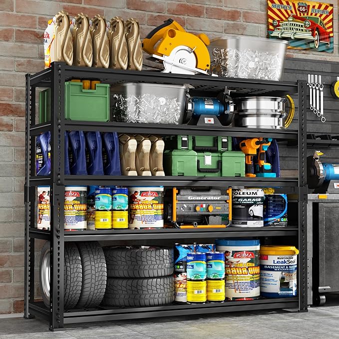 Storage Shelves Heavy Duty, 5-tier Adjustable Metal Industrial Utility Shelf