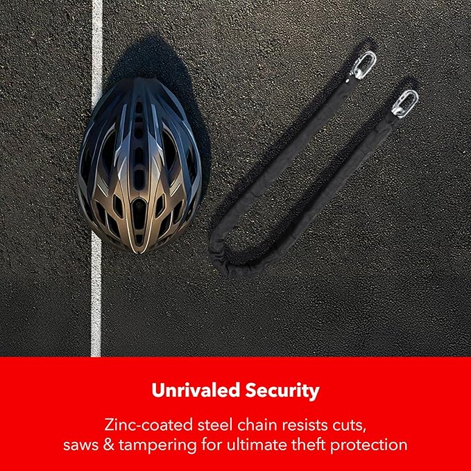 Heavy-Duty Chain Lock – 3.94ft Hardened Steel, 10mm Cut-Resistant Links