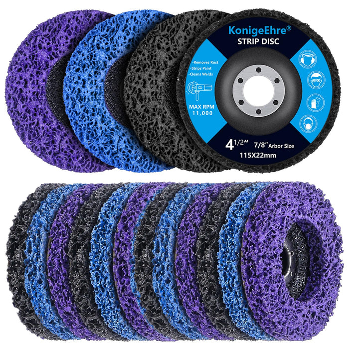 12 Pack 4-1/2" x 7/8" Strip Discs Stripping Wheel Fit Angle Grinder Clean and Remove Paint Coating Rust Welds Oxidation