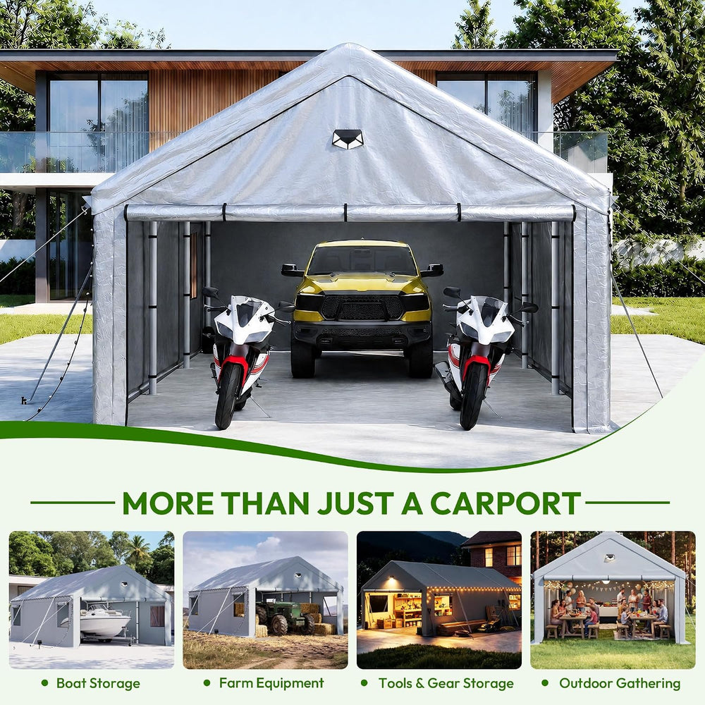 Heavy Duty Carport Canopy 13x25FT,Extra Large Portable Car Tent Garage with R...