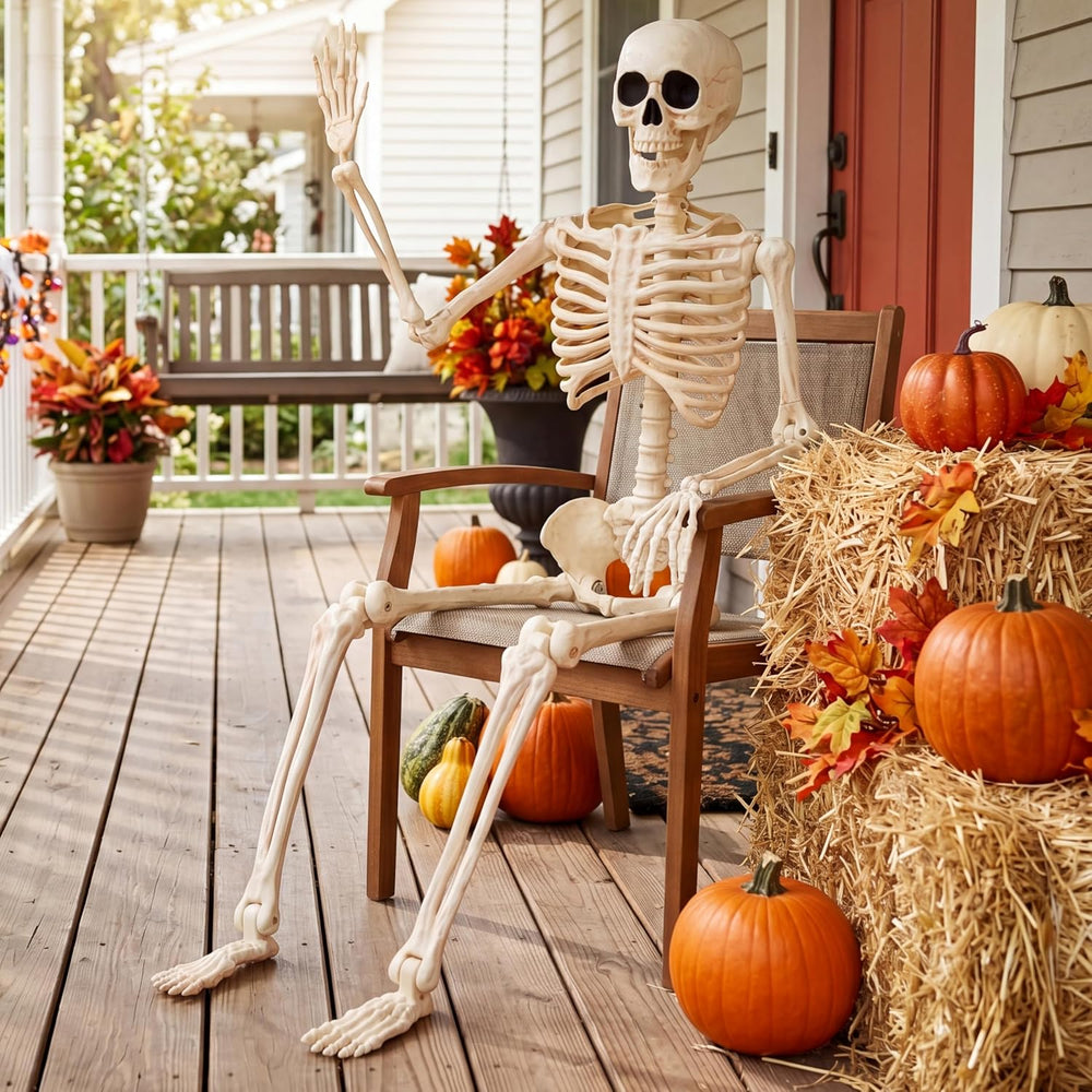 JOYIN 36" Halloween Skeleton Decor, 3FT Full Body Realistic Bones with S...