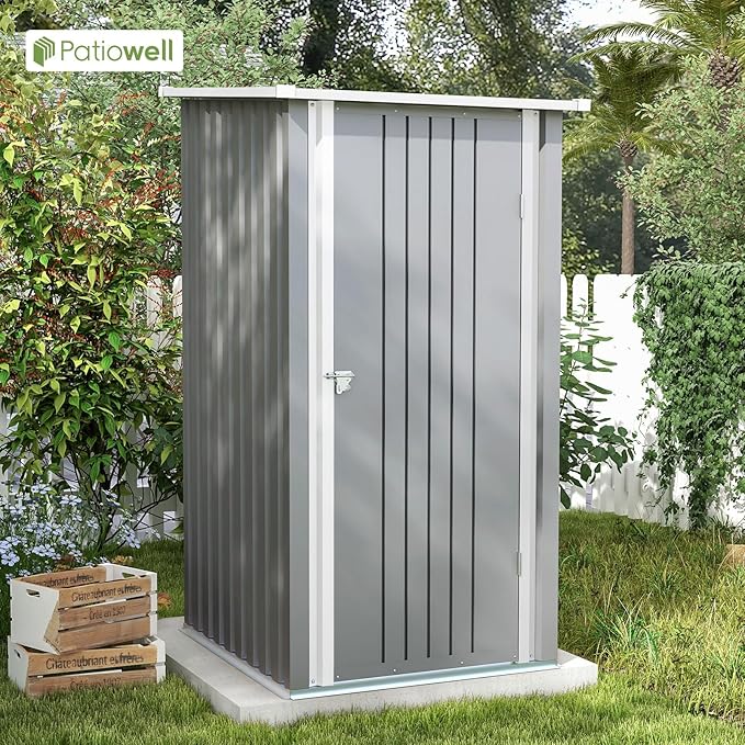 Patiowell 3 x 3 FT Outdoor Storage Shed, Small Garden Tool Storage Shed