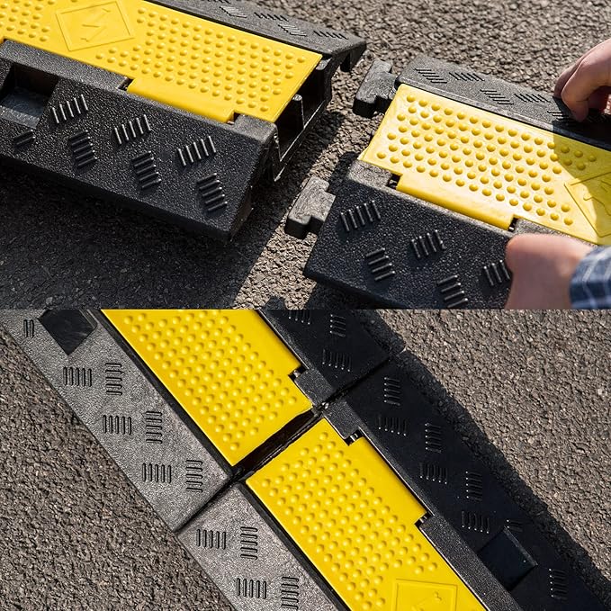 CXRCY Cable Ramp 3 Pack 2 Channel 11000lbs axle Capacity Floor Cord Cable