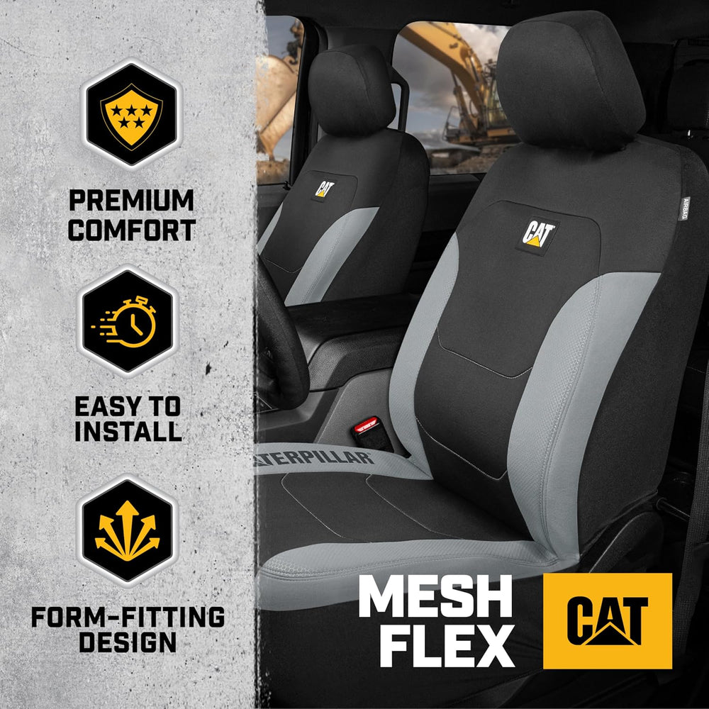 Caterpillar Flexfit Automotive Seat Covers for Cars Trucks and SUVs (Set of 2...