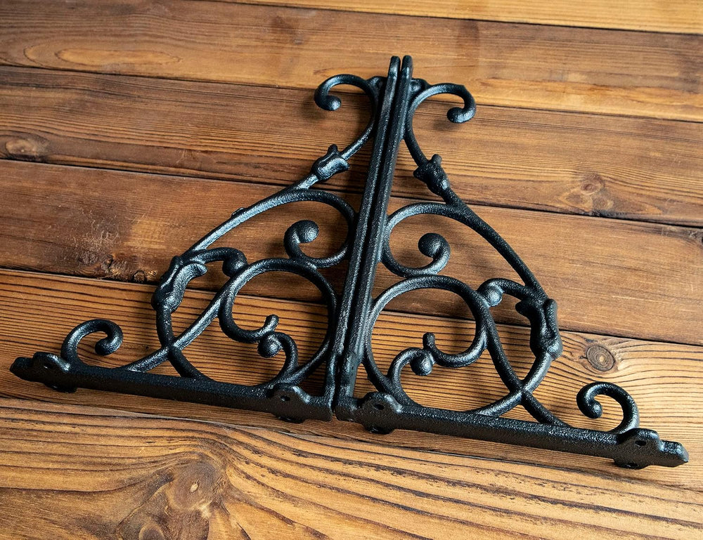 4 Pack Decorative Shelf Brackets,11*7.5 Inch Cast Iron Shelf Supply,Antique B...