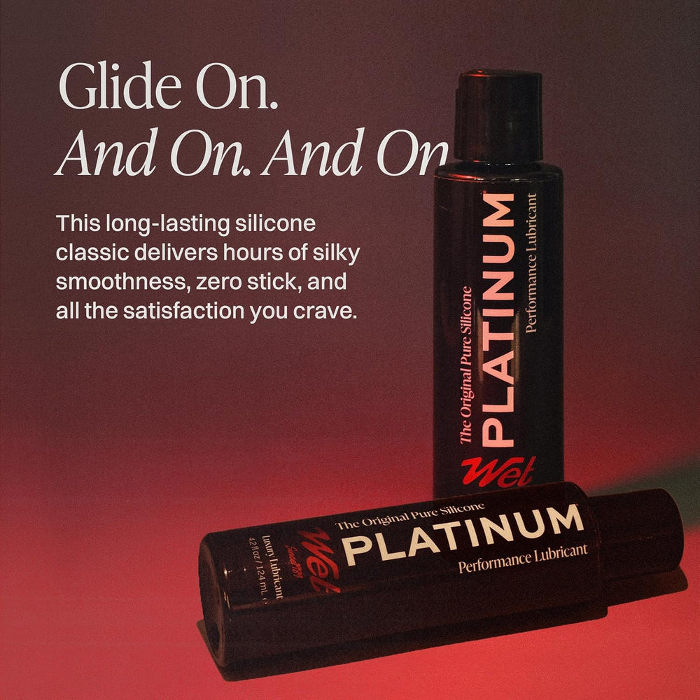Wet Platinum Silicone Lube, Ultra Smooth, Long Lasting Glide - 128 Fl Oz