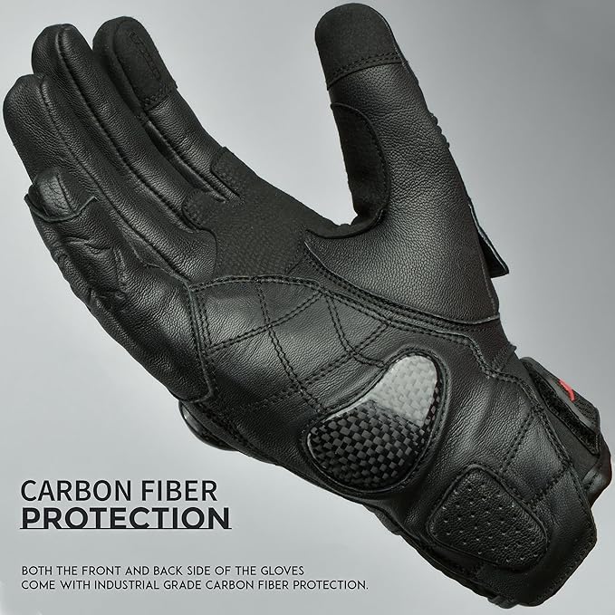 J.A.G. Leather Motorcycle Gloves