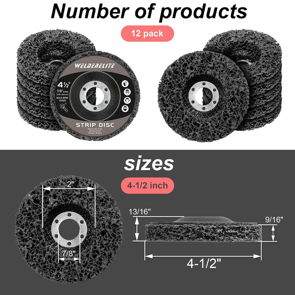 12-Pack 4-1/2" Paint Stripper Discs for Angle Grinder, Rust & Paint ...
