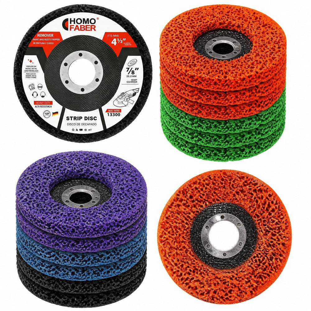 HOMO FABER Strip Discs for Angle Grinder, 12 Pack 4-1/2" x 7/8" Paint