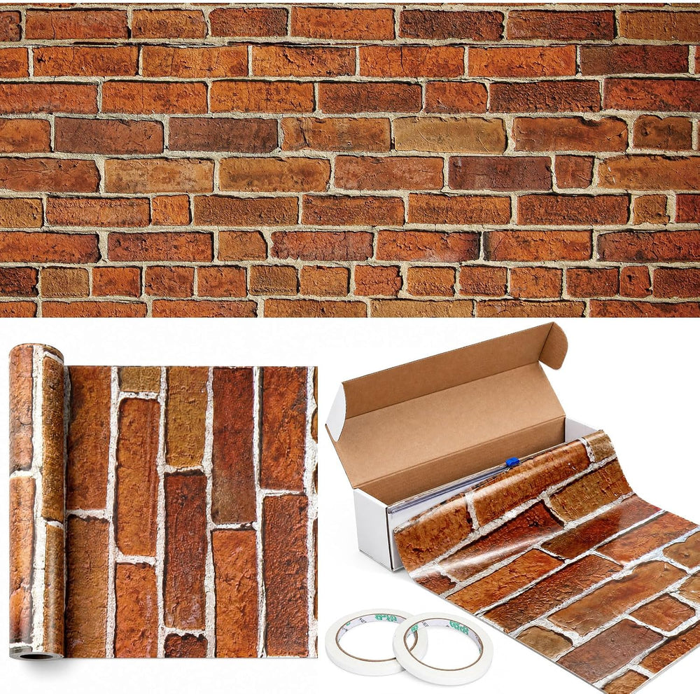 59.1x65.6 ft Halloween Light Red Brick Wallpaper Tablecloth Roll