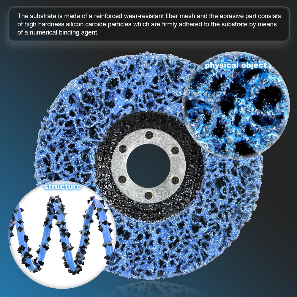 12-Pack Blue Stripping Discs for Angle Grinder 4-1/2" x 7/8" – Rust...