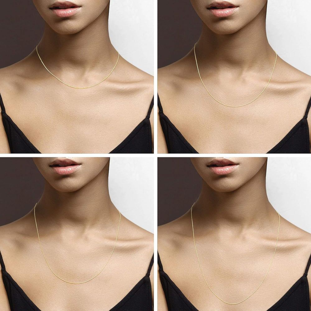 Miabella Italian 925 Sterling Silver Adjustable Chain Necklace for Women