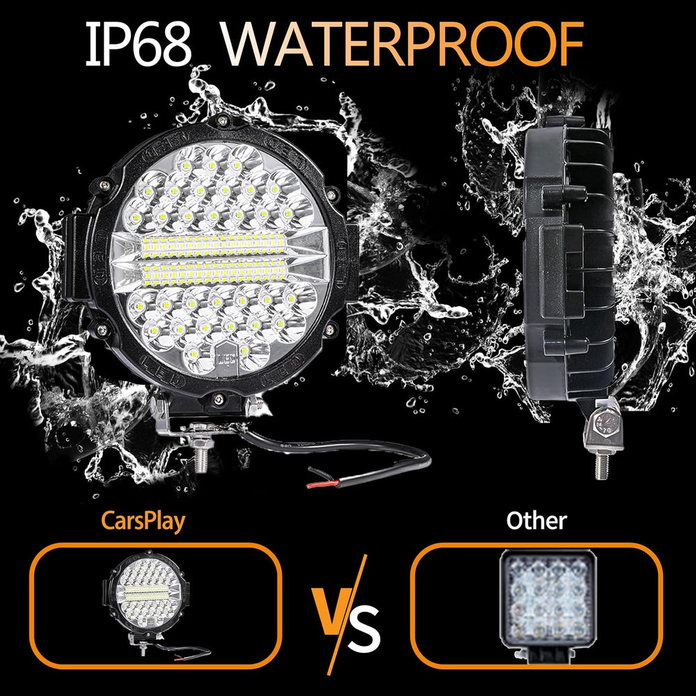 LED Off Road Lights pods 7 Inch 15000Lumen Bumper Round LED Light Bar 201W 12...
