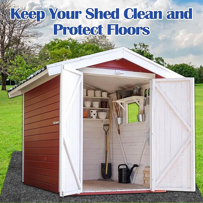 Ogrmar 8.2 x 10.2 FT Outdoor Storage Shed Mat, Waterproof Storage Shed Flooring