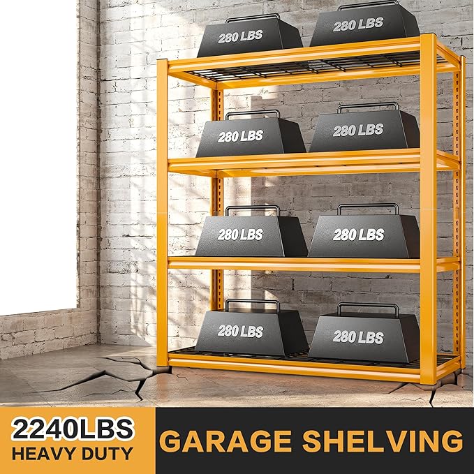 REIBII 40" W Garage Shelving 2240 LBS Storage Shelves Adjustable Heavy Duty