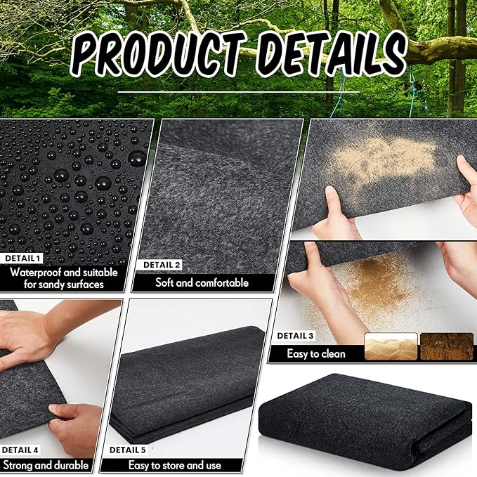 Haull Waterproof Outdoor Storage Shed Mat, 10x10 ft, Felt Surface, Non Slip