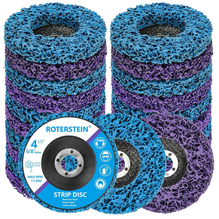 20 Pack Strip Discs Stripping Wheel 4.5 inch for Angle Grinder Clean and Remove Paint Coating Rust Welds Oxidation (4-1/2" x 7/8")