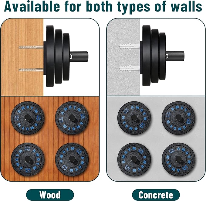 Weight Plate Holder, Wall Mounted Weight Rack Storage