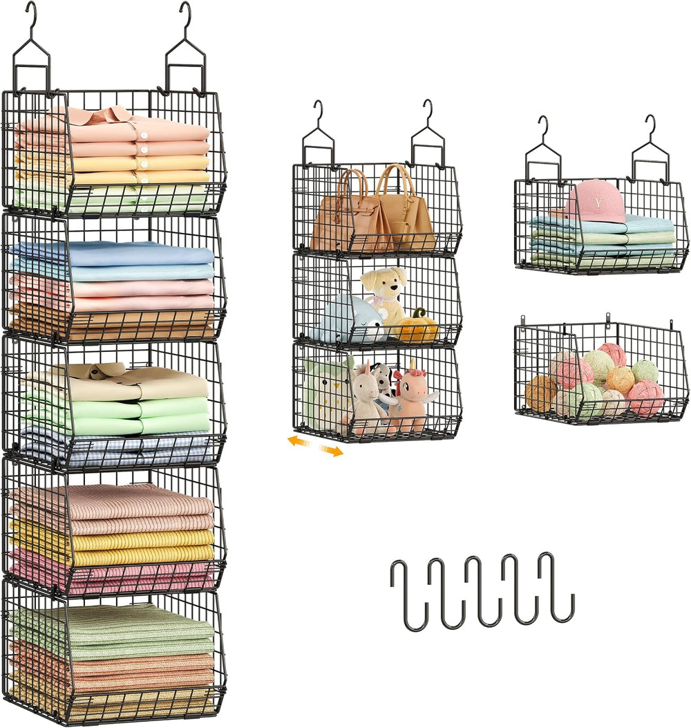 Capacity Upgrade Edition Deeper 4'' 5 Tier Foldable Hanging Closet Or...