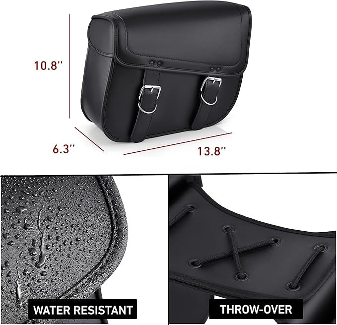 Nomad Leather Motorcycle Saddlebags Large Quick-Easy Universal Fit Throw Over