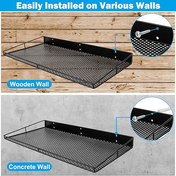 RedCall Heavy-Duty Wall Shelf, 2 Pack Garage Shelf, 23.5" x 12" Lar...