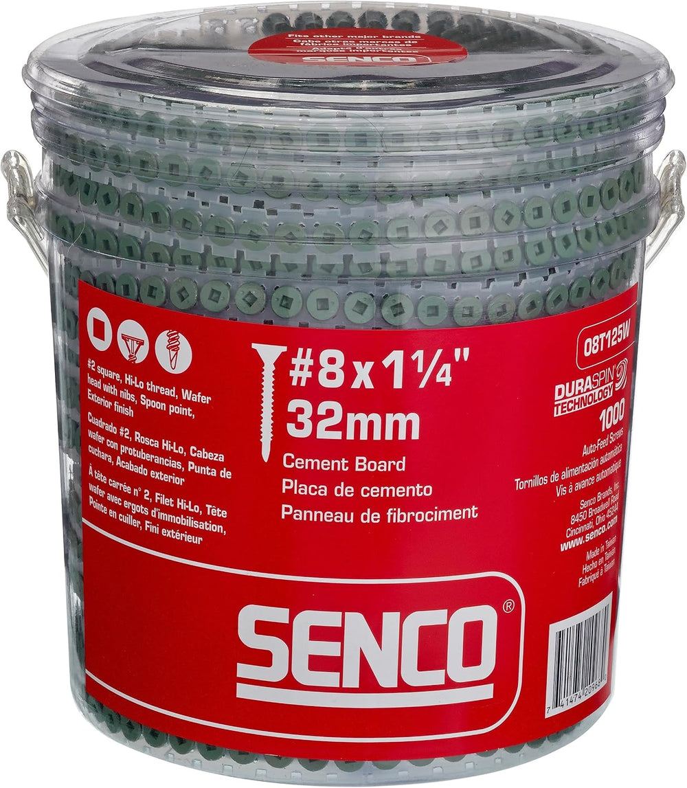 SENCO Duraspin #8x1-1/4 Collated Cement Board Screw (08T125W) 1000 ct.