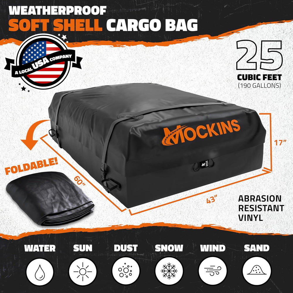 Mockins 25 CuFt Waterproof Rooftop Cargo Carrier Bag | 60"x43"x17&q...