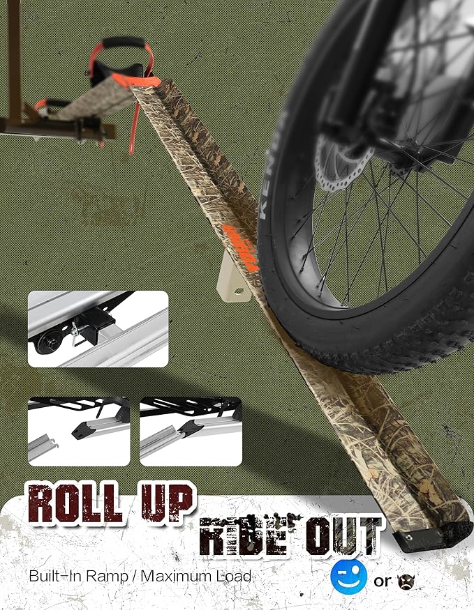 Young Bike Rack Hitch Mount for 2 E-Bikes, Fat Tire, Electric Bike Rack