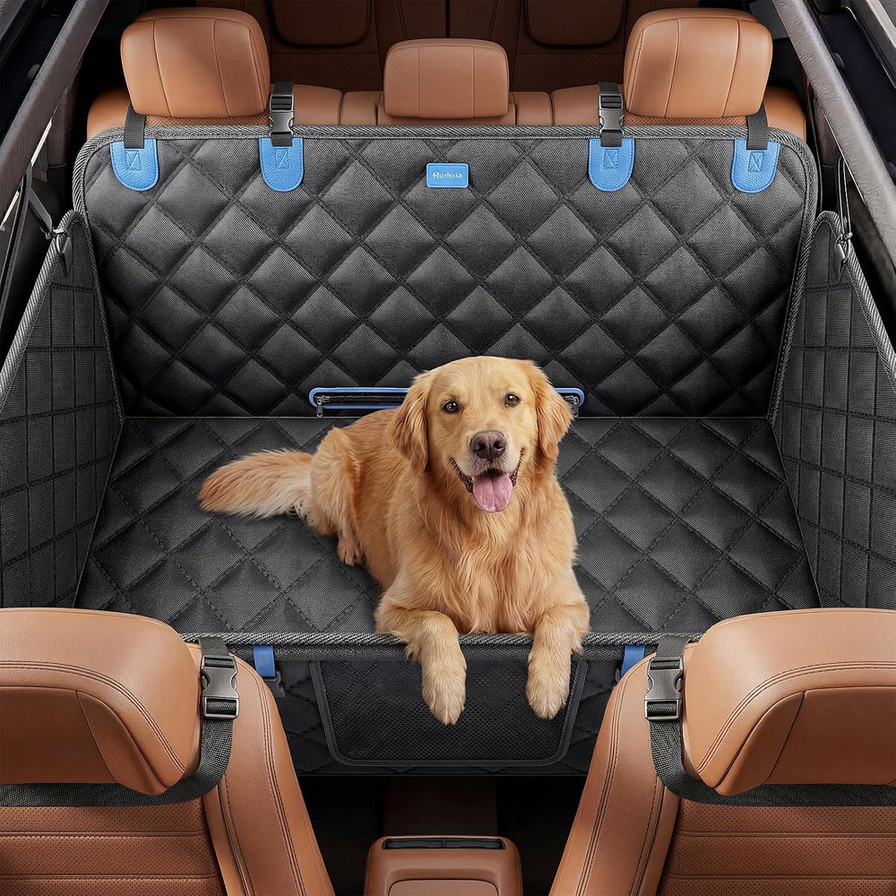 Hard Bottom Dog Car Seat Cover for Back Seat with 3-Sidewall Support Rods