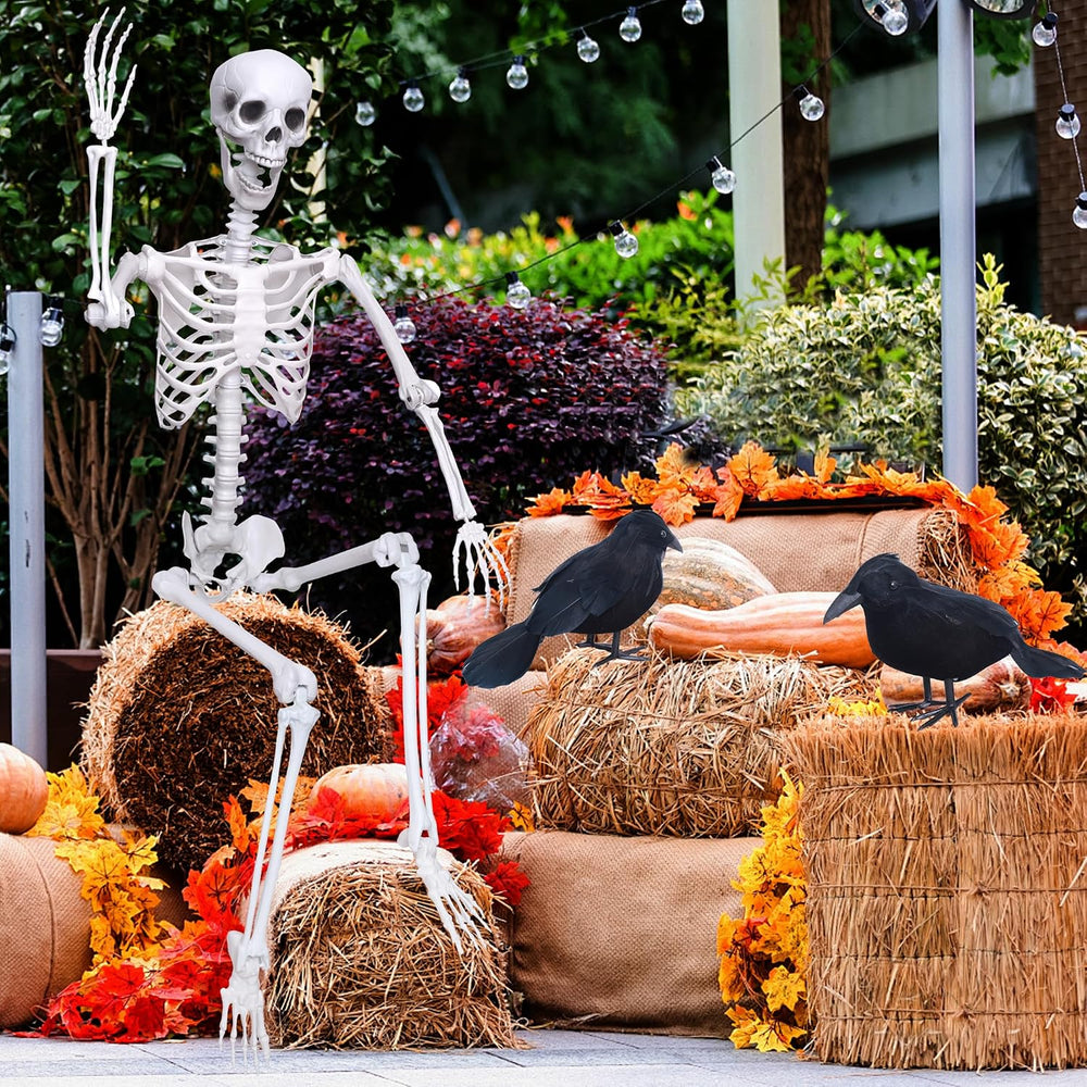 Wocst 6Ft Life Size Skeleton Posable Skeleton with Movable Joints Halloween F...