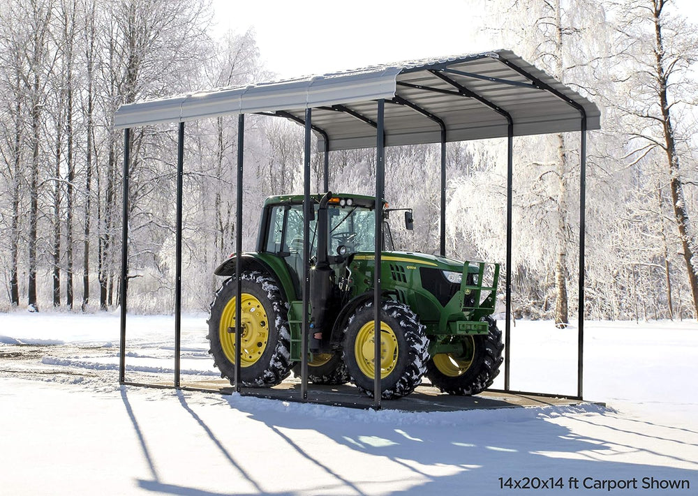 Arrow Carports Galvanized Steel Carport, RV Metal Carport Kit, 14' x 42&#...