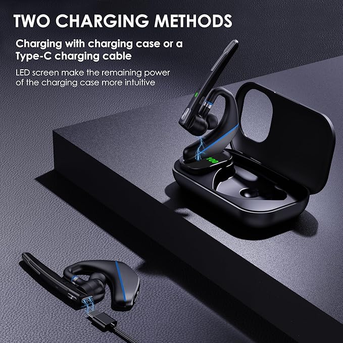 Bluetooth Headset V5.3, Wireless Earpiece