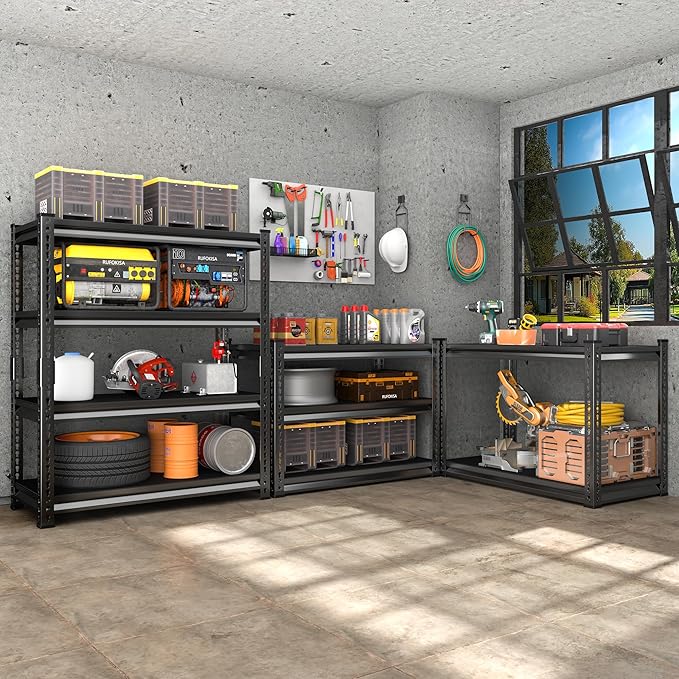 40" W Garage Shelving Heavy Duty，1800LBS Loads Metal Shelving Units and ...
