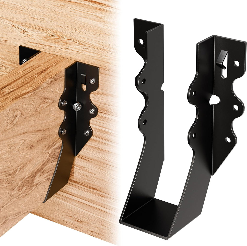 25 Pcs Black 2x6 Joist Hangers for Wood, 18 Gauge Rafter Brackets, face Mount...