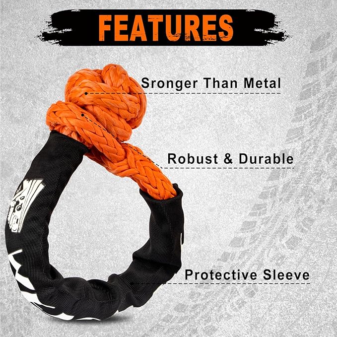 METOWARE Kinetic Recovery Rope 35, 000 LBS Offroad Tow Kit