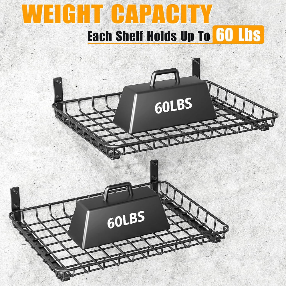 Ultrawall Wall Mounted Storage Shelves, Garage Metal Shelves 18x12 Inch