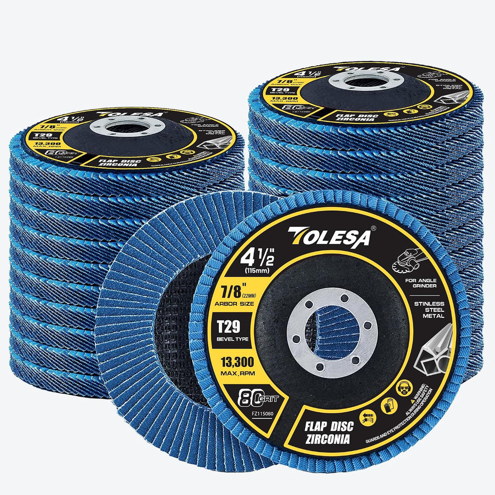 Flap Discs 4 1/2 for Angle Grinder 24 Pack, 80 Grit Type 29 Zirconia Grinding...
