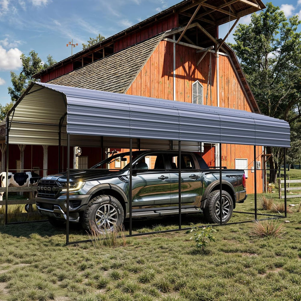 YOLENY 14x25FT RV Carport, Outdoor Heavy Duty Metal Car Ports with Galvanized...