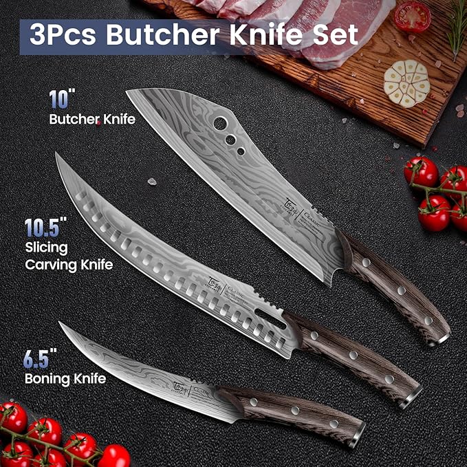 Butcher Knife Set, Breaking & Boning Knife, Japanese Style High Carbon Steel