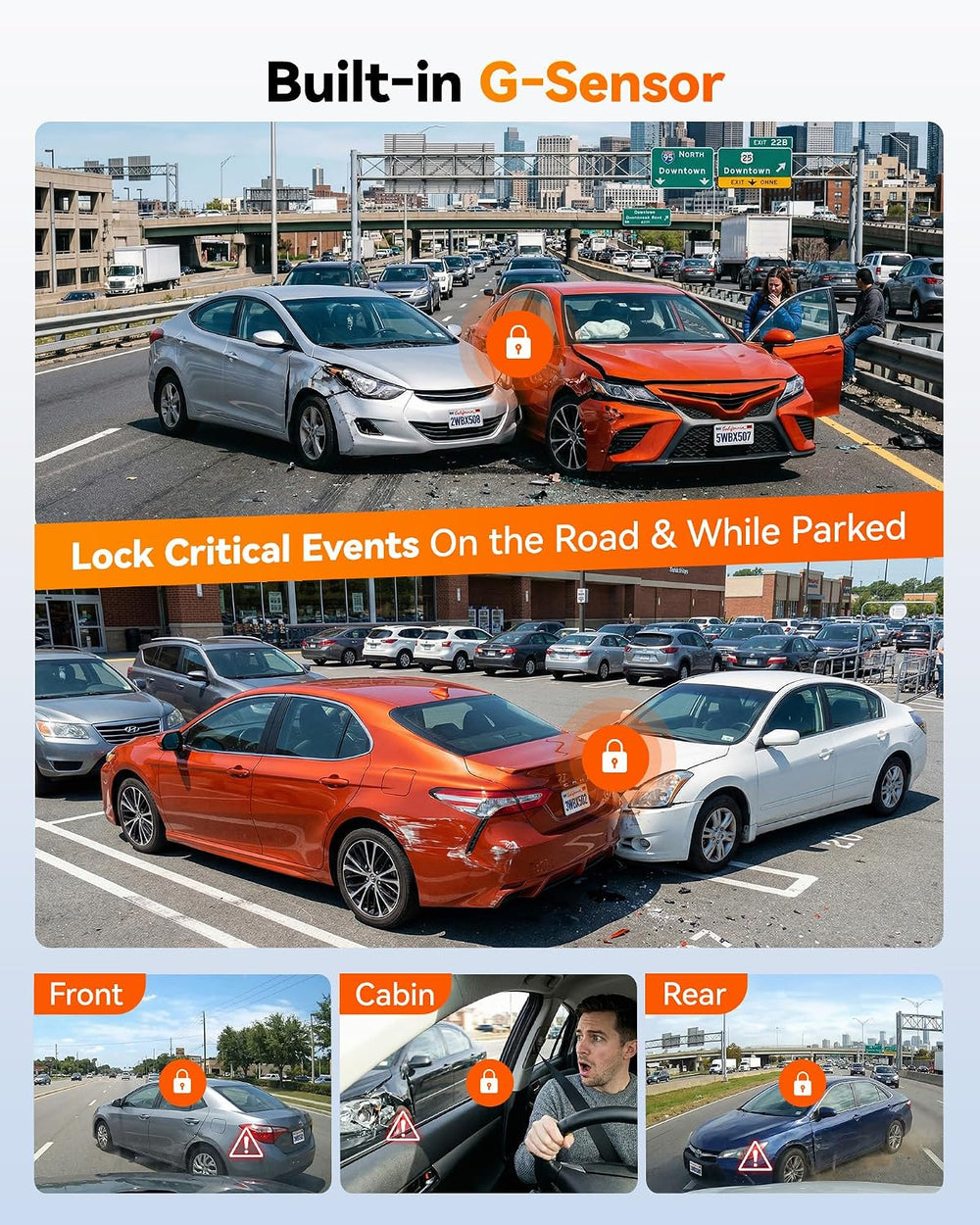WOLFBOX X5 3 Channel 4K HDR Dash Cam, STARVIS 2 IMX678 8MP Night Vision