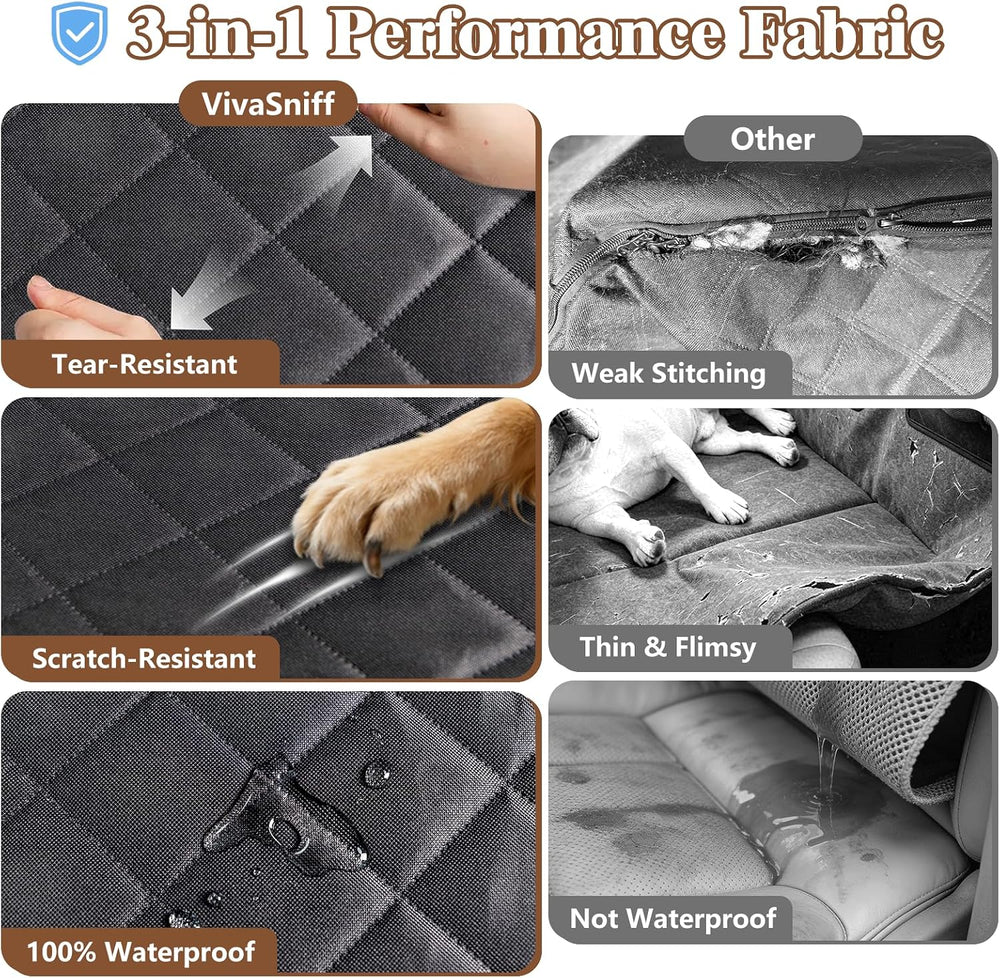 Dog Seat Cover for Back Seat, Waterproof Dog Hammock for Car &SUV